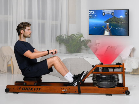Гребной тренажер UNIXFIT Wood Rower Light - 4